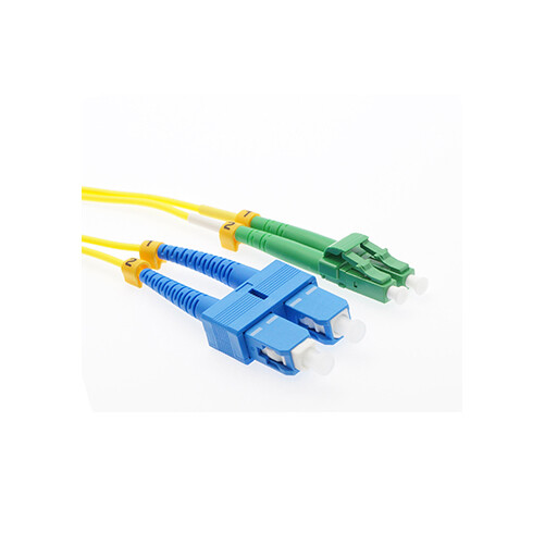 20 PACK LOT 2m LC(APC)-SC(UPC) Duplex 9/125 OS2 Singlemode Fiber Yellow OFNR 6FT