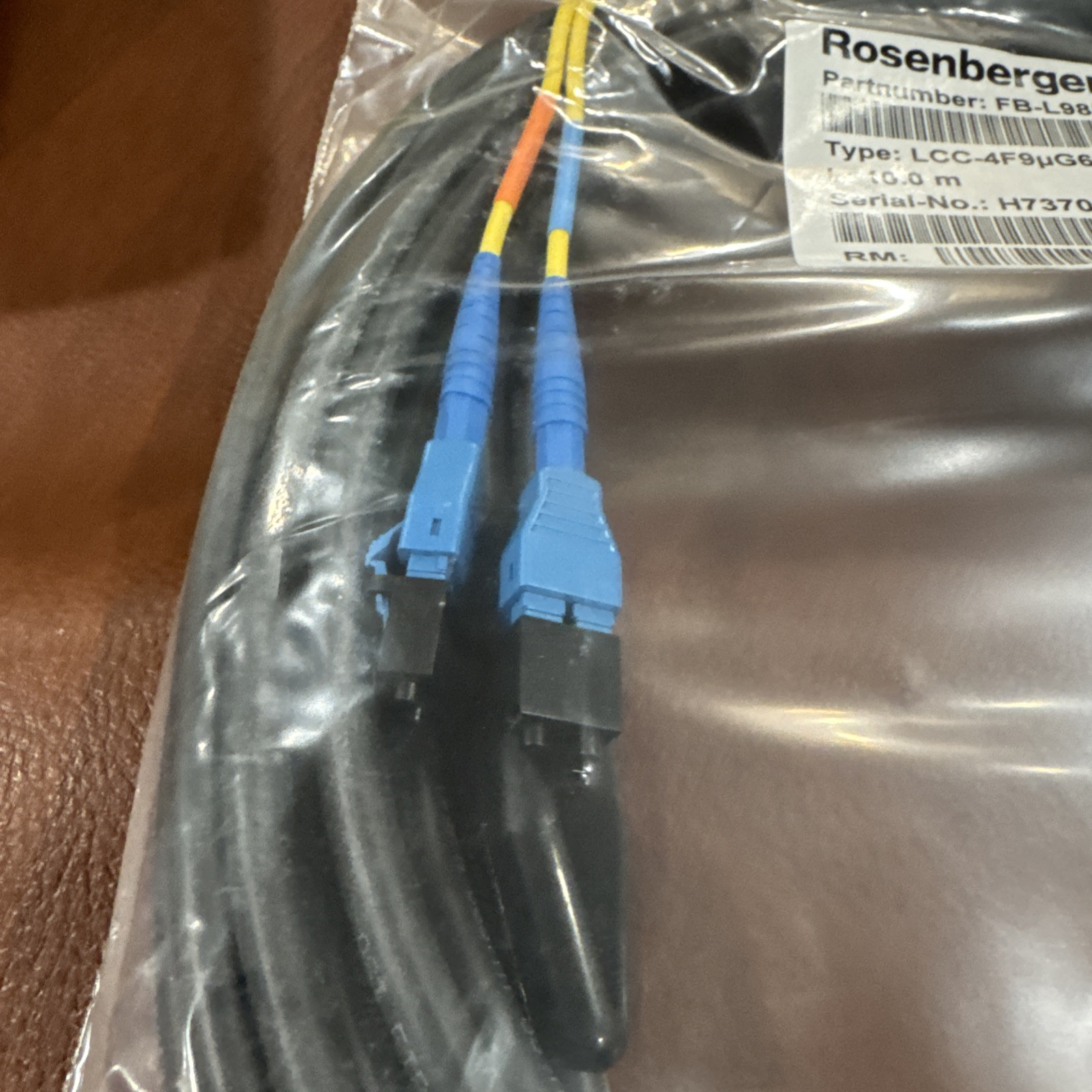 Rosenberger FB-L98B-056-10000 32.8ft Fiber Jumper Cable Type LCC 10M