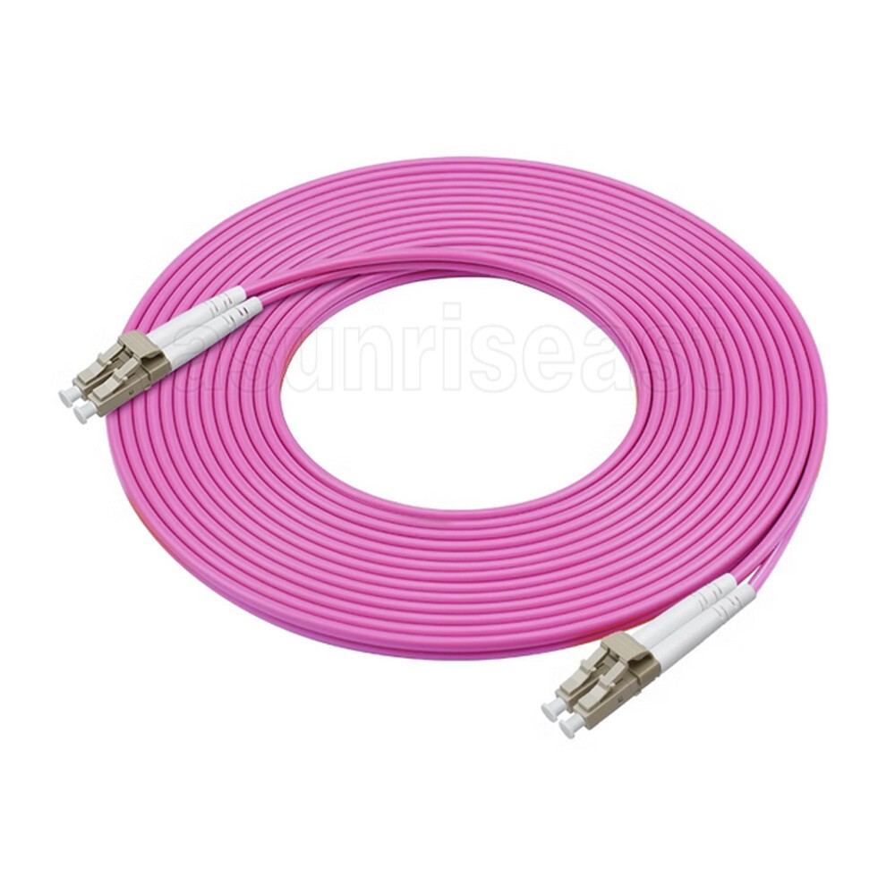 LC to LC 100GBps OM4 Multimode Duplex Fiber Optic Patch Cord Jumper Rose Red lot