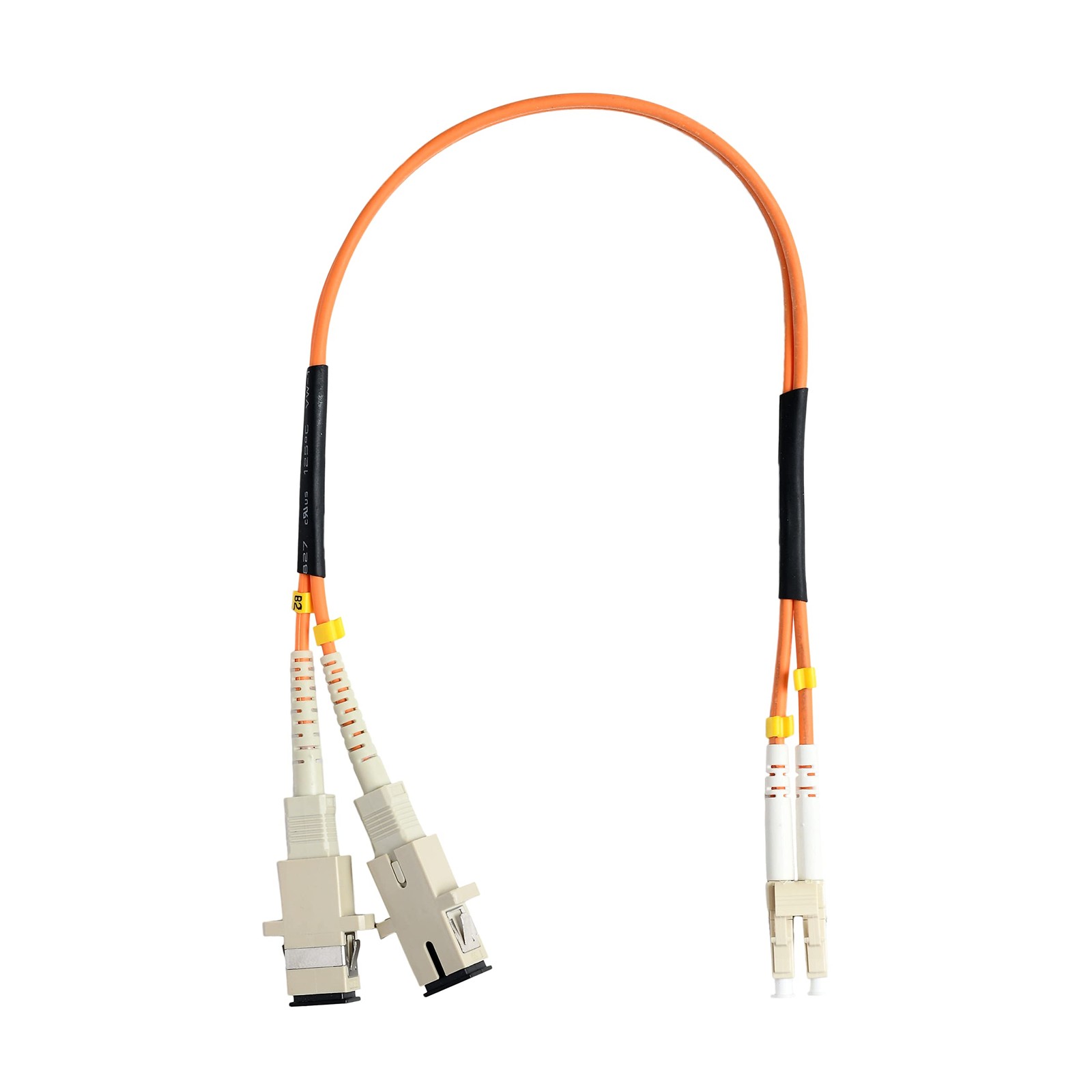 1FT 0.3M LC to SC Fiber Adapter Cable, Multimode OM1 62.5/125, Duplex, LC Male