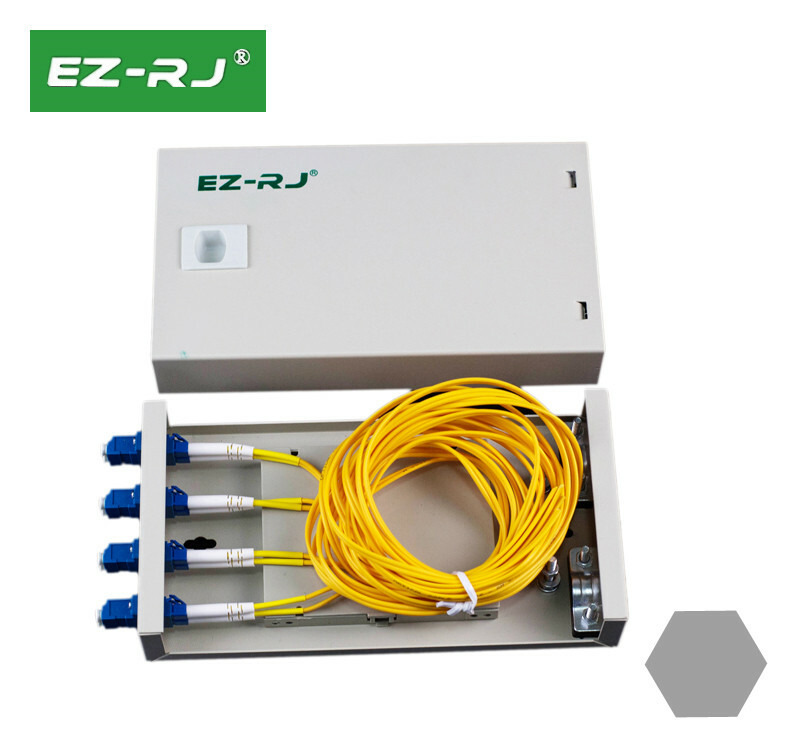 4-port LC fiber optic terminal box thickened 1.0MM full flange + pigtail box