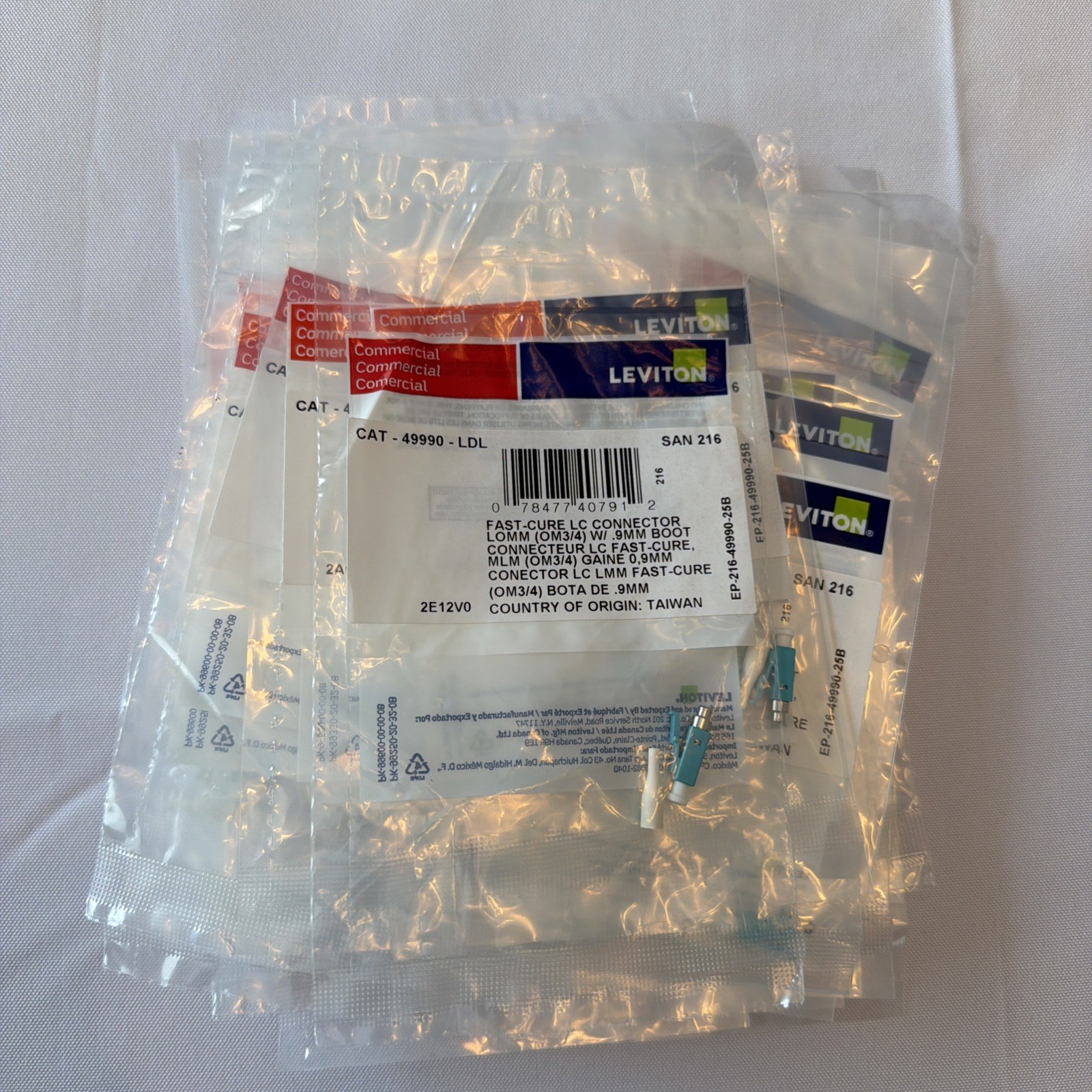 QTY-29 Leviton 49990-LDL Fast-Cure LC Fiber Optic Connector OM3/4 Multimode