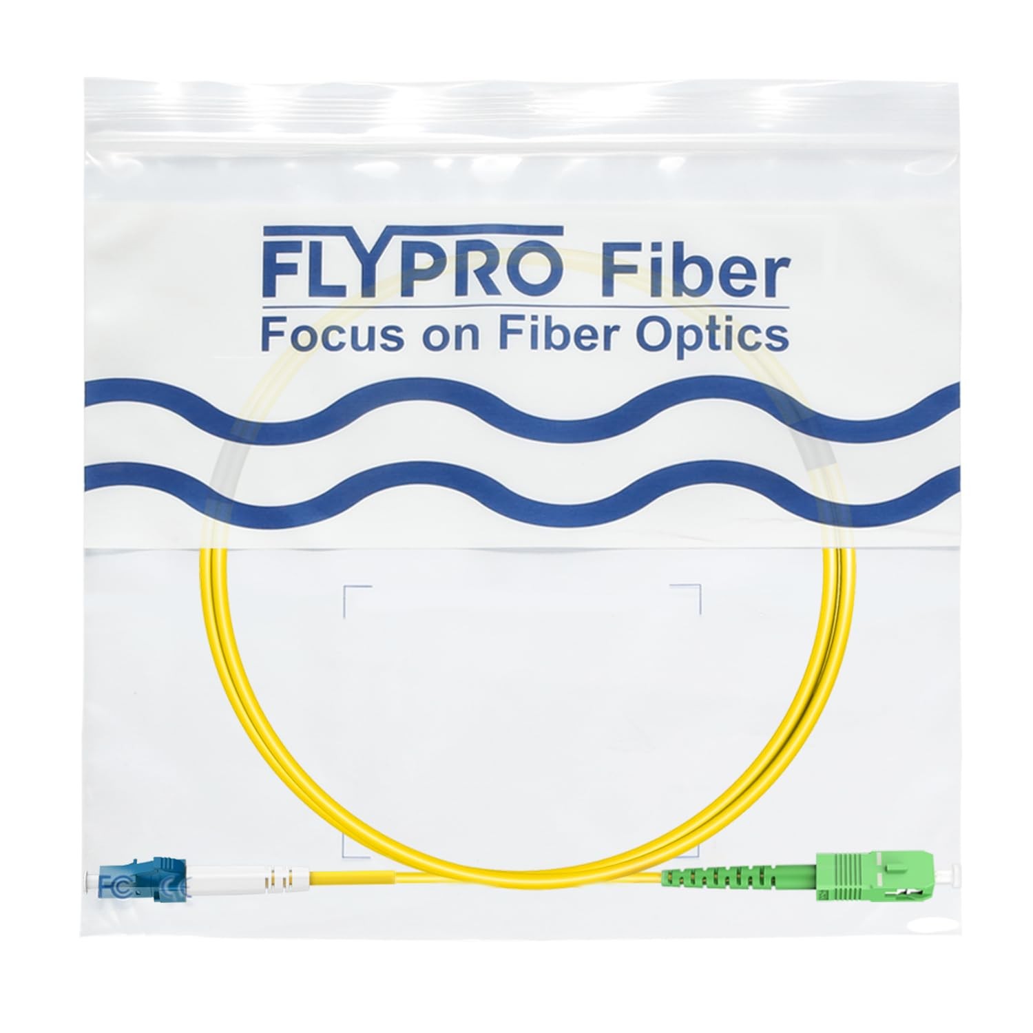 1M 3FT OS2 LC/UPC To SC/APC Fiber Patch Cable Single Mode Simplex Yellow