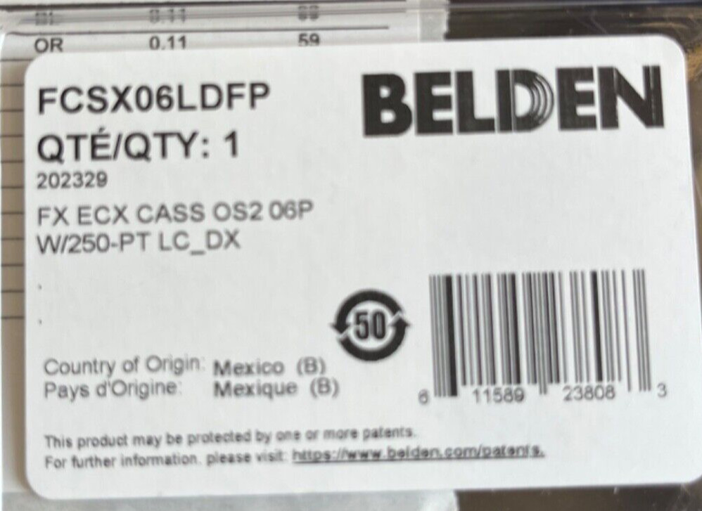 Belden FCSX06LDFP Fiber Cassette OS2 06P LC
