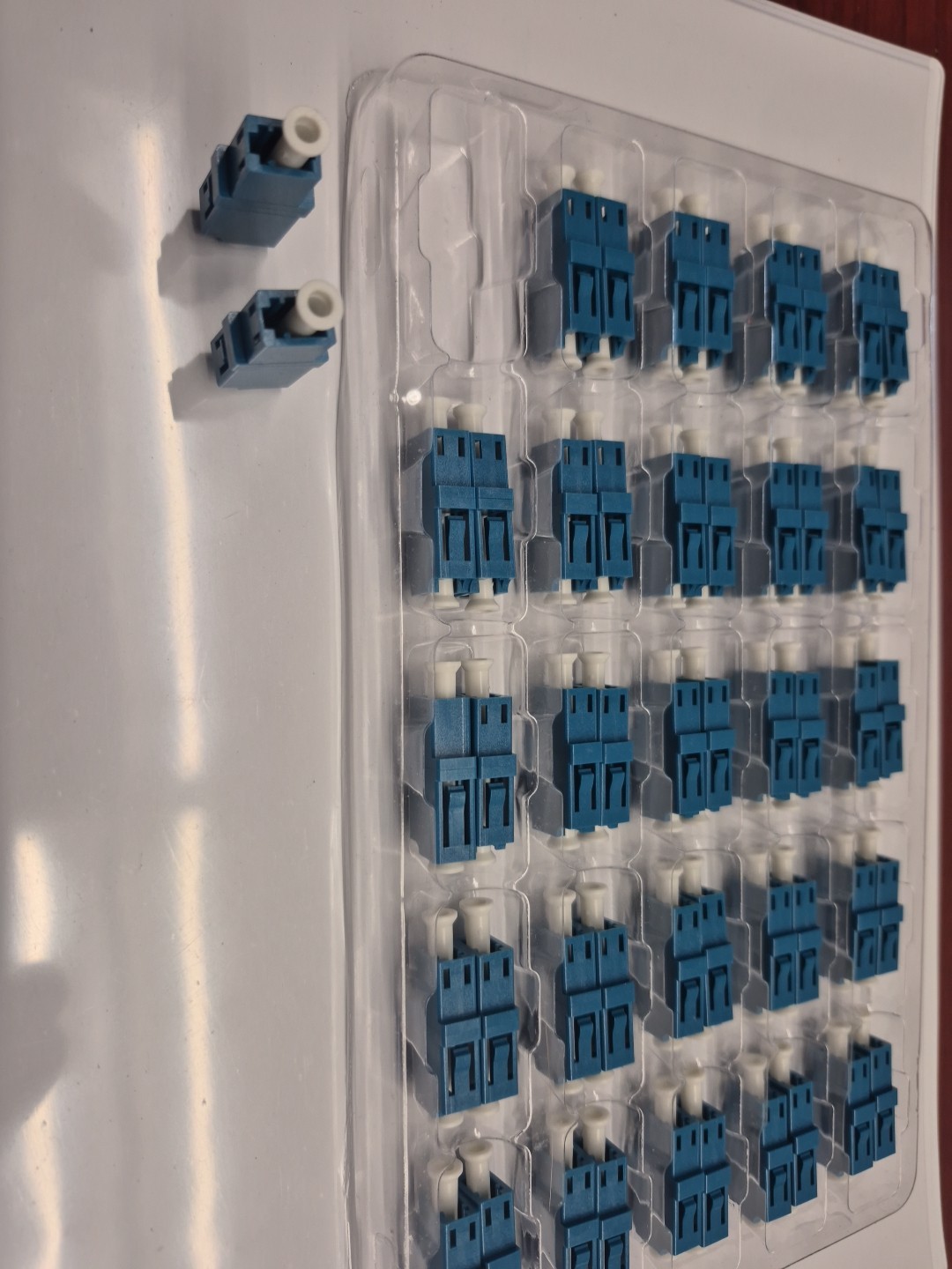 Simplex LC TO LC Adapters, Singlemode, No Flange, Zirconia Sleeve – 50 Pack