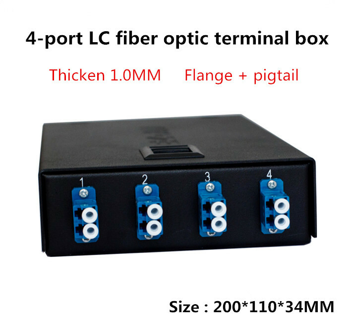 4-port LC fiber optic terminal box thickened 1.0MM including flange + pigtail