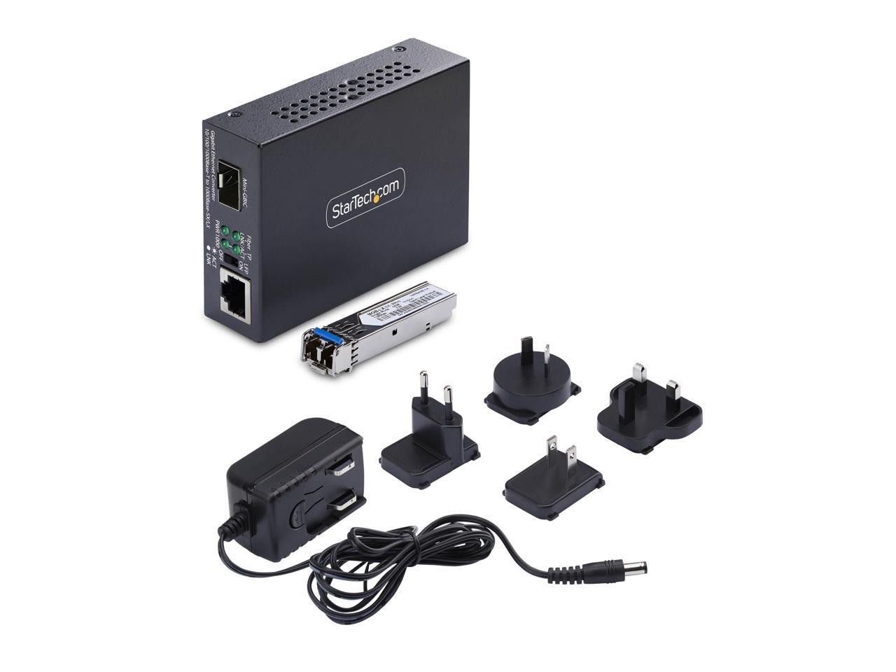 StarTech.com Gigabit Singlemode (SM) LC Fiber Media Converter, 10/100/1000 Mbps,
