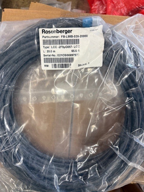 FB-L98B-035-20000 – Rosenberger Ruggedized Single Mode Fiber Jumper 20M