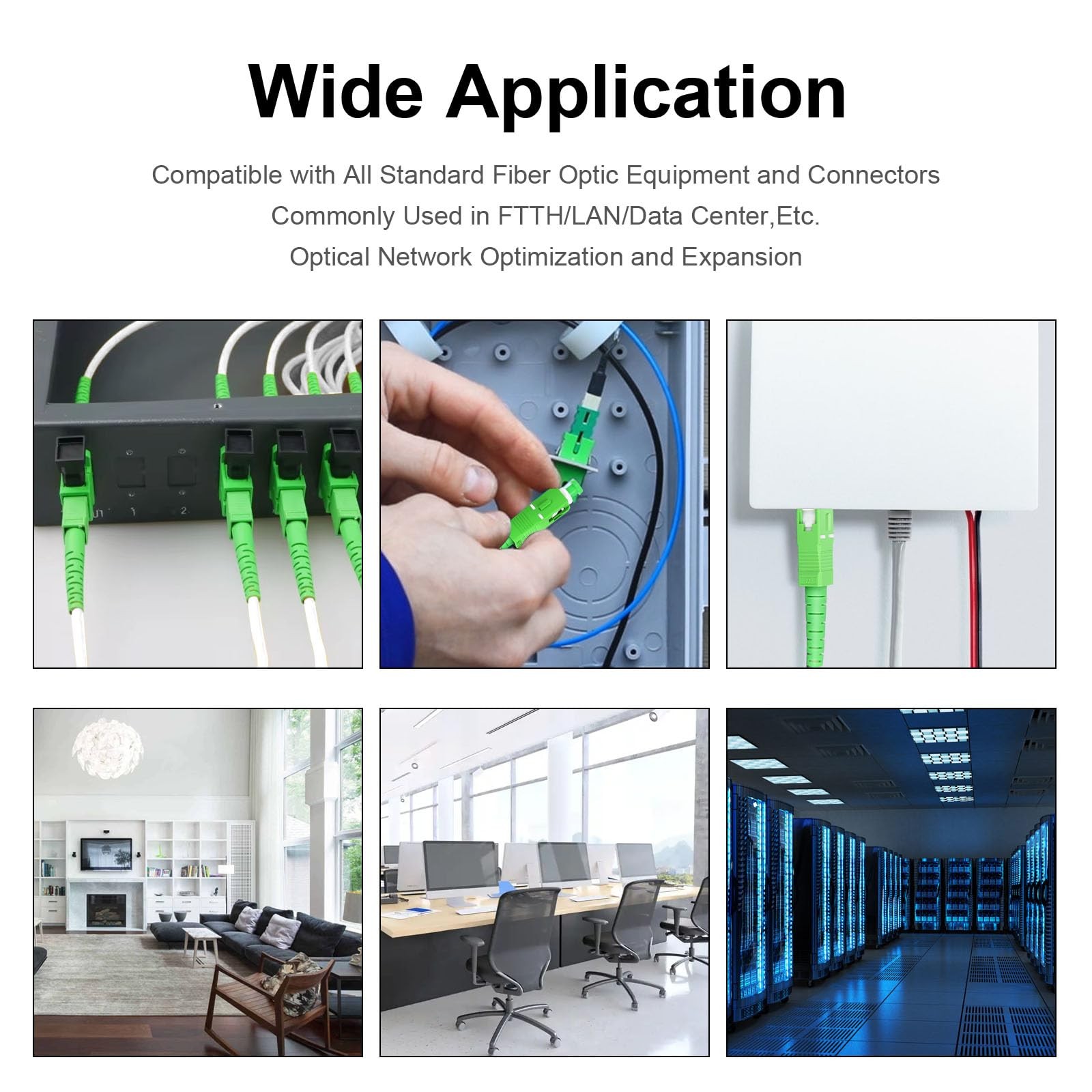 2M 6ft Armored Fiber Optic Cable SC/APC to SC/APC Single Mode 9/125m OS1/OS2