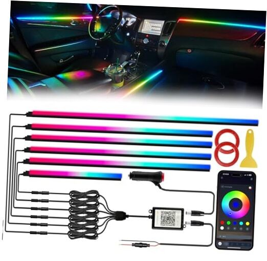 Acrylic Interior Car LED Lights with Wireless APP 6 in Dreamcolor 6 in 1