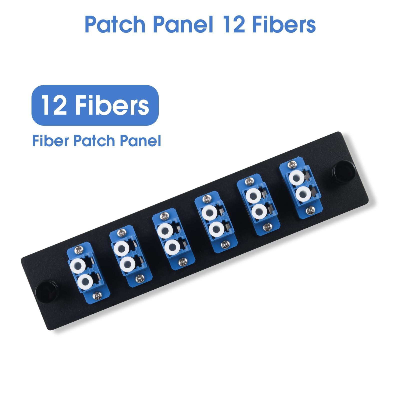 6 Duplex LC/UPC Fiber Patch Panel with Duplex Singlemode Blue Adapters
