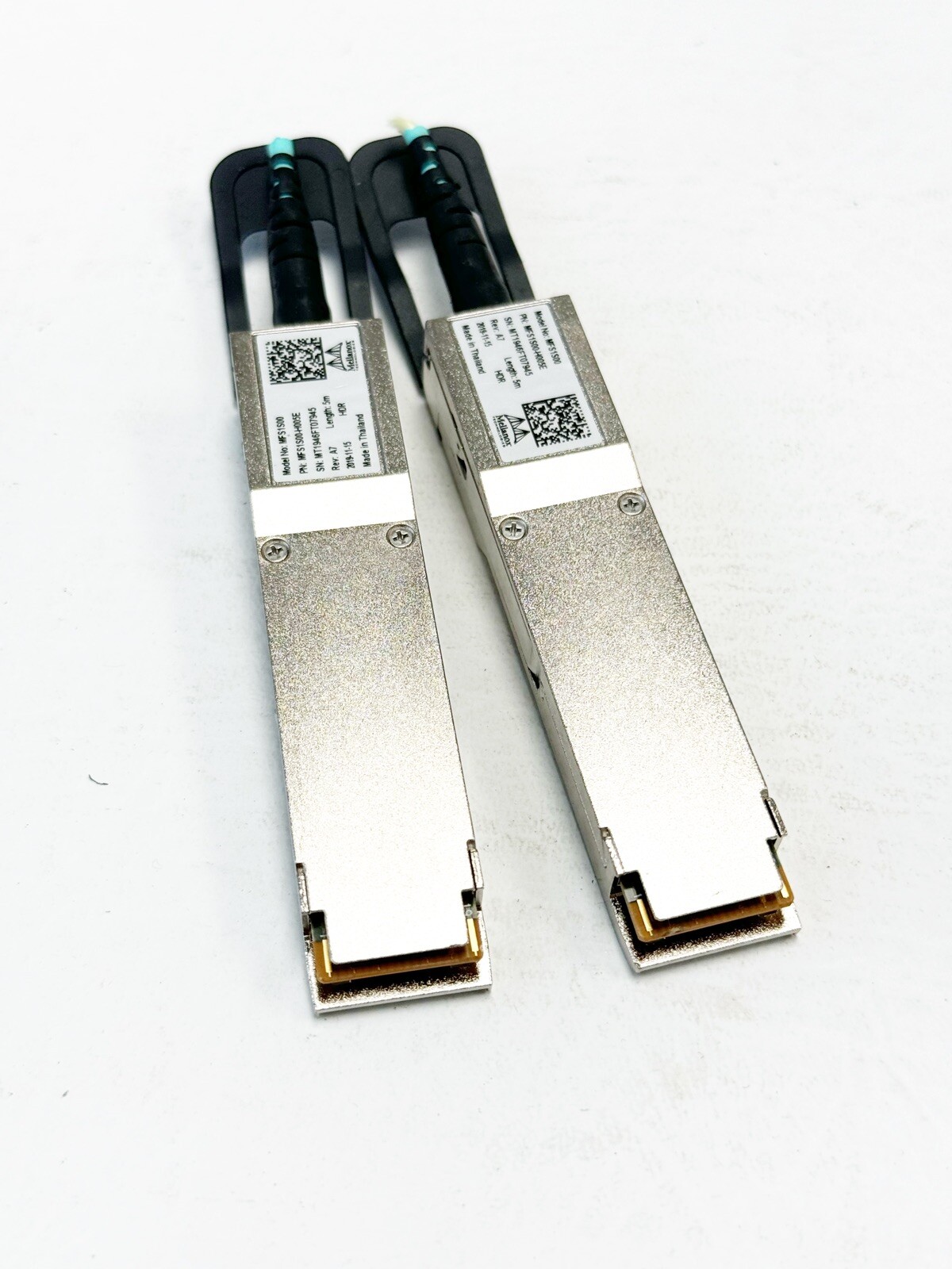 Set of 2 Transceivers HPE Mellanox 5M InfiniBand HDR QSFP56 MFS1S00-H005E