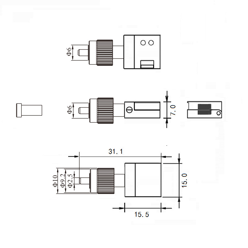 FC Bare Fiber Adapter flange MINI type magnet clip OTDR Test Coupler