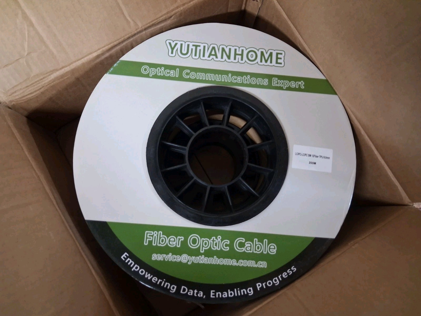 Yutianhome Fiber Optic Cable LC/PC-LC/PC SM 12Fiber Strands TPU 6.0mm 200M 656Ft