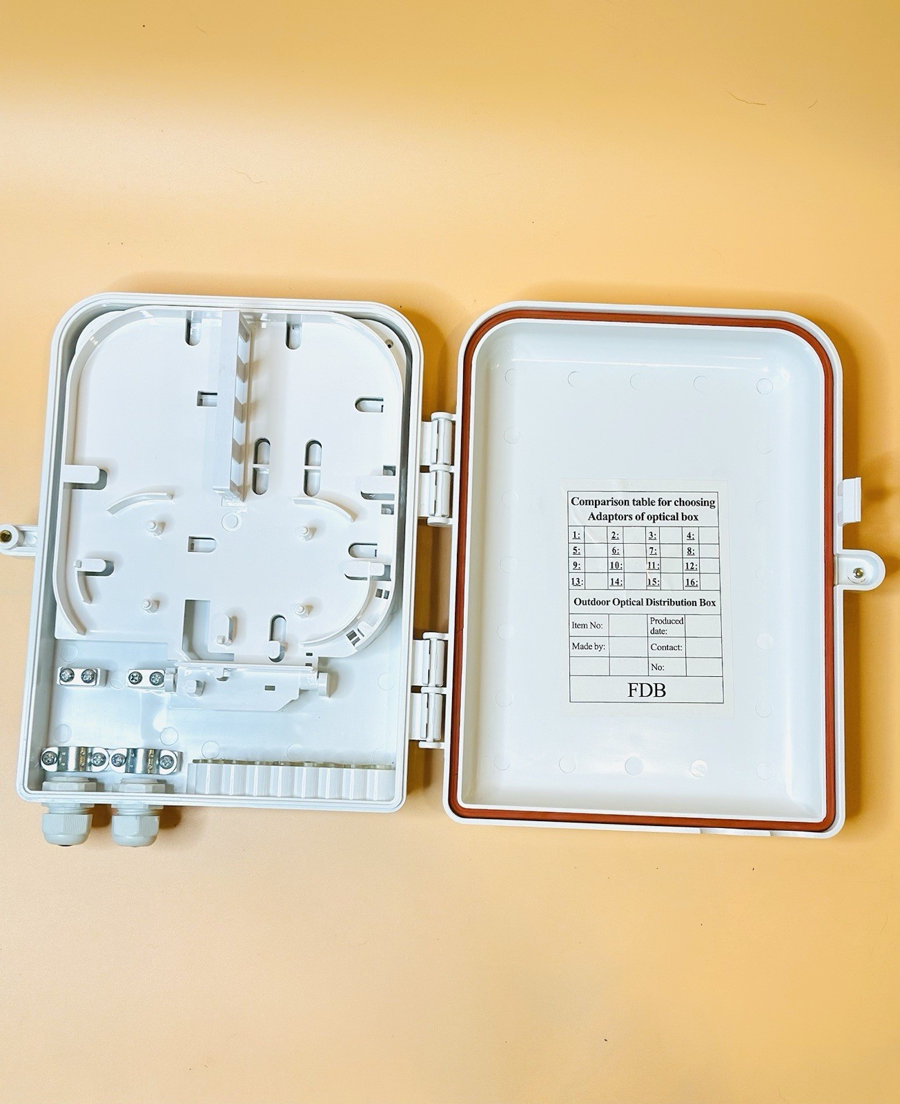 16 Core Outdoor Fiber Optic Distribution Box FDB Wall Mount FTTH Enclosure