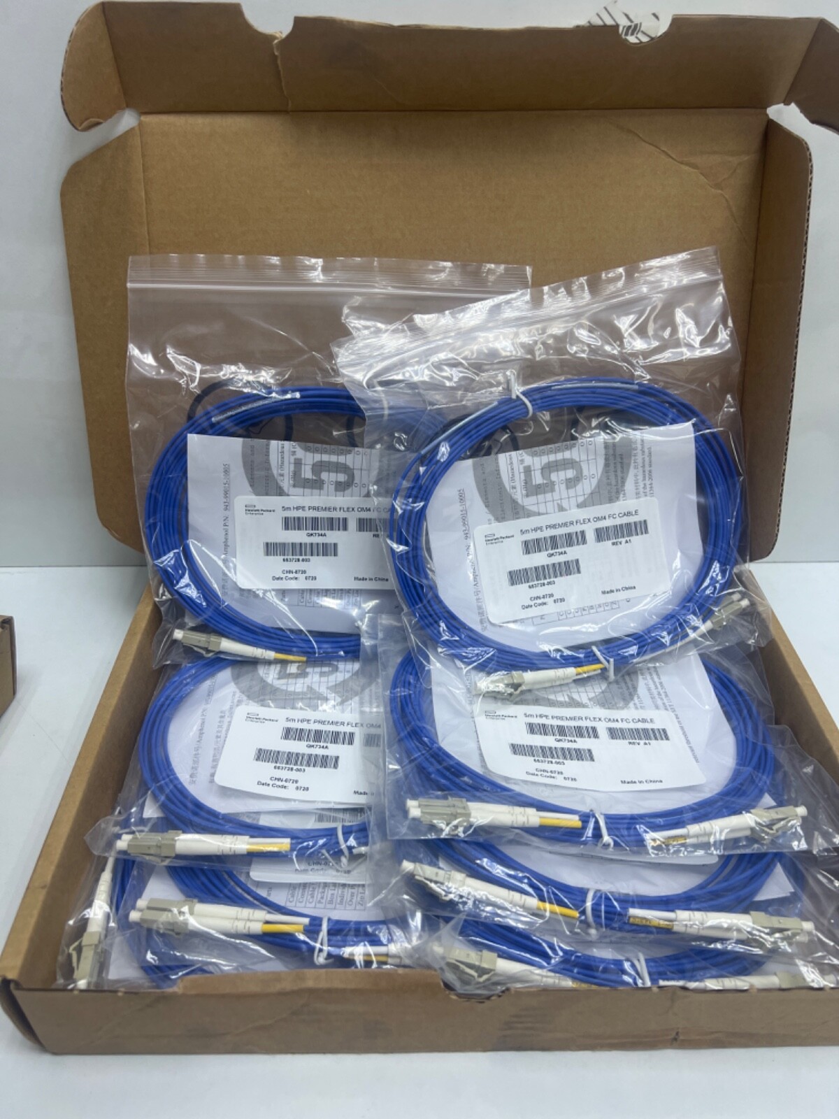 LOT 8pcs HPE Premier Flex OM4 FC,15 M Fibre Optical Cable QK734A 653728-003