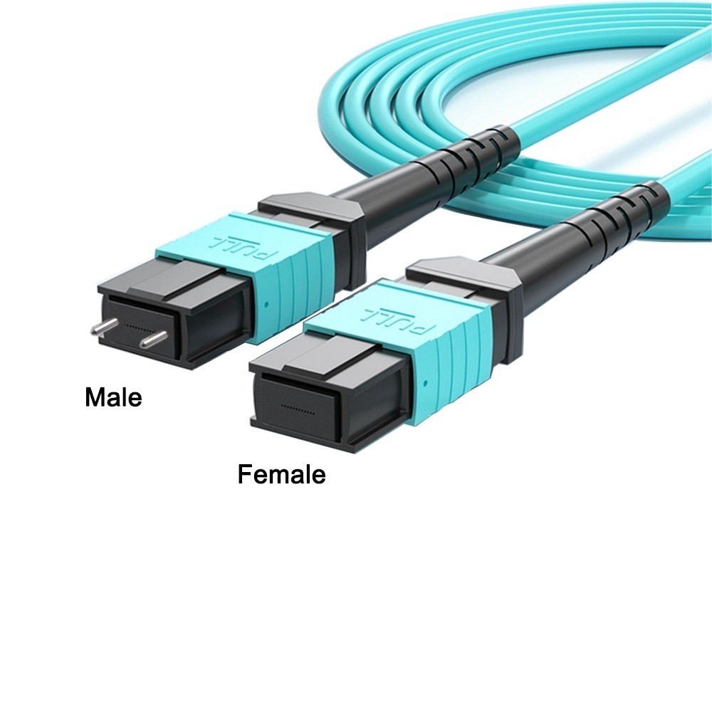 Fiber Optic Patch Cord MPO Male to MPO Female OM3 Cable Type B 8 / 12 Core lot