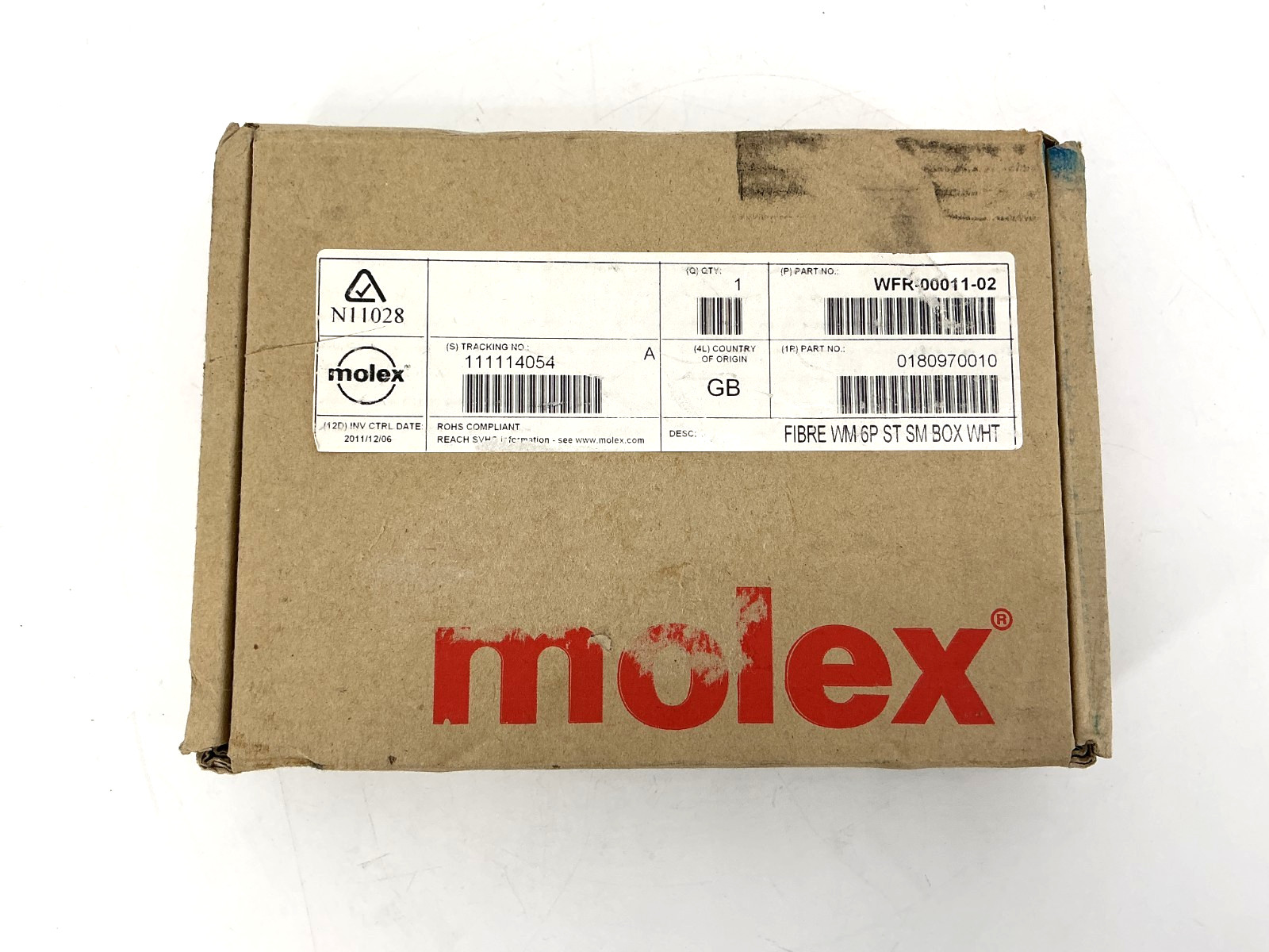 New Molex WFR-00011-02 601-Box Fiber Wall Mount Enclosure 6-Port Singlemode