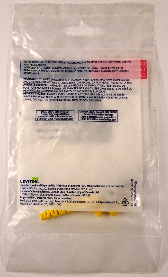 Leviton 49990-SST Fast-Cure Single Mode ST Fiber Optic Connector, New