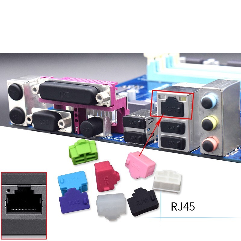Soft Silicone RJ45 Port Cover Dust Plug Baffle Protector Dust Cover Laptop LAN