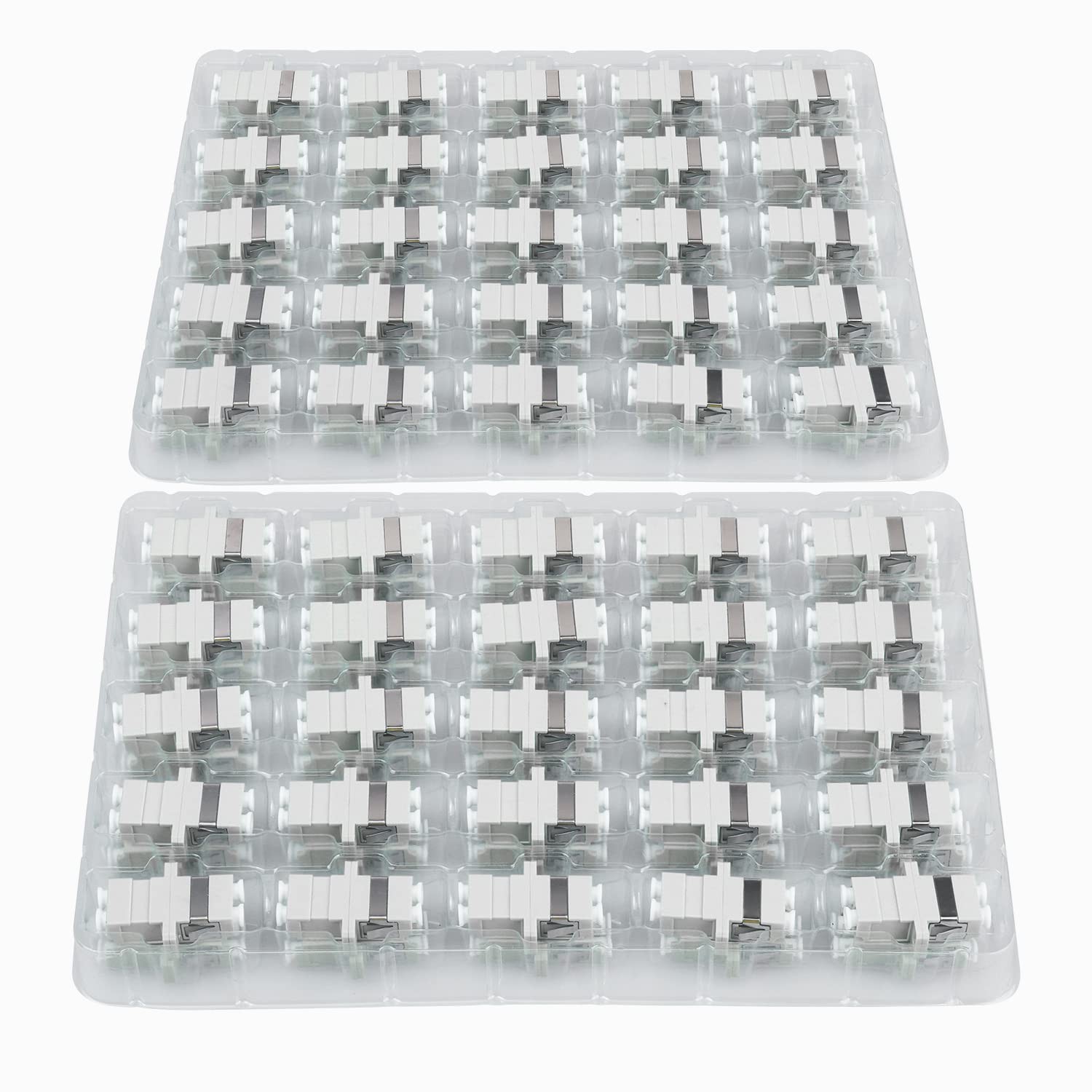 100 PCS LC To LC Duplex Multimode Fiber Optic Coupler Cable Connector Adapter