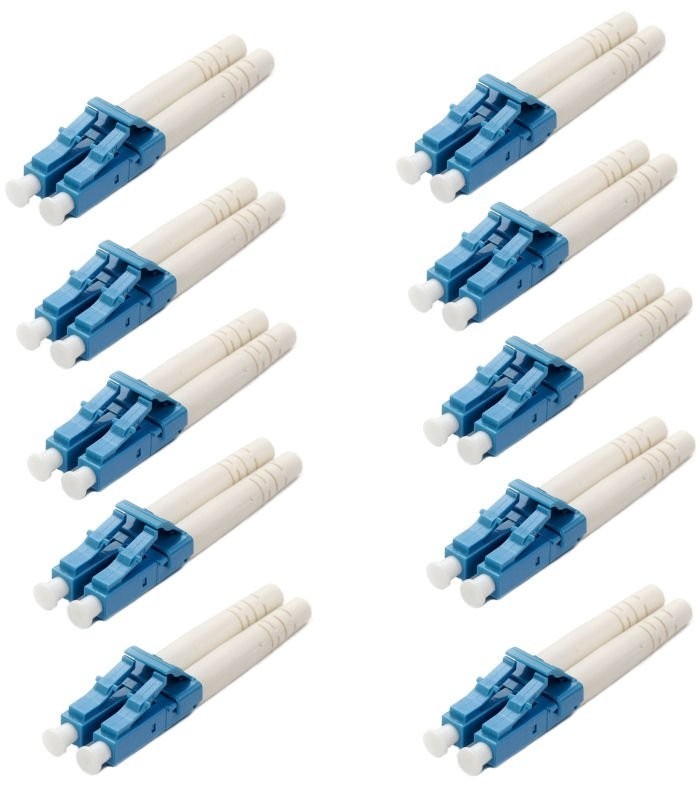 10 Pcs Pack LC/UPC Fiber Optic Duplex Singlemode Connector 2mm Adapter Blue