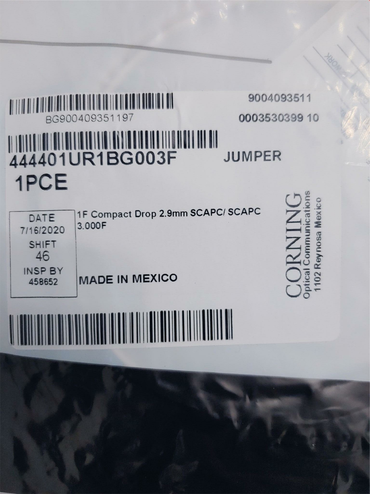 3FT Fiber optic patchcord Jumper SC/APC to SC/APC SINGLE MODE 2.9mm corning 1M