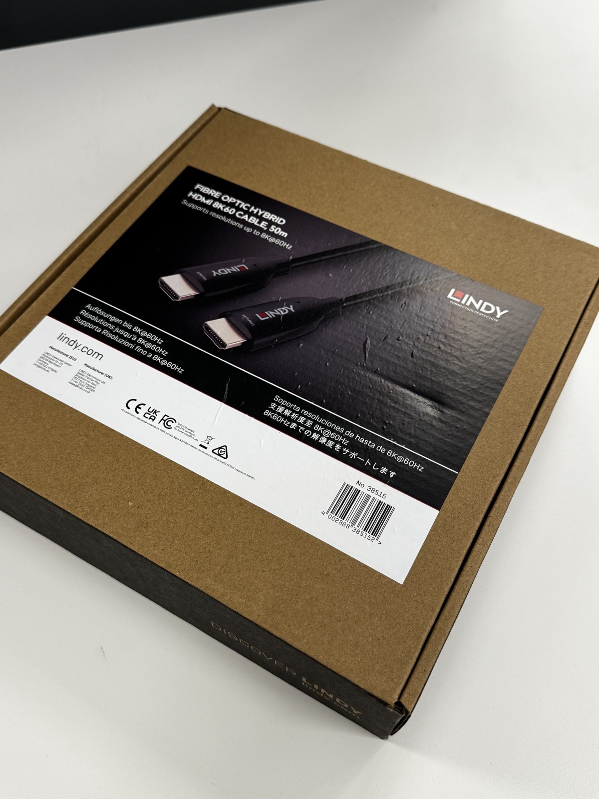 Lindy Fibre Optic Hybrid HDMI 8K60 AOC Cable, 50m – 38515