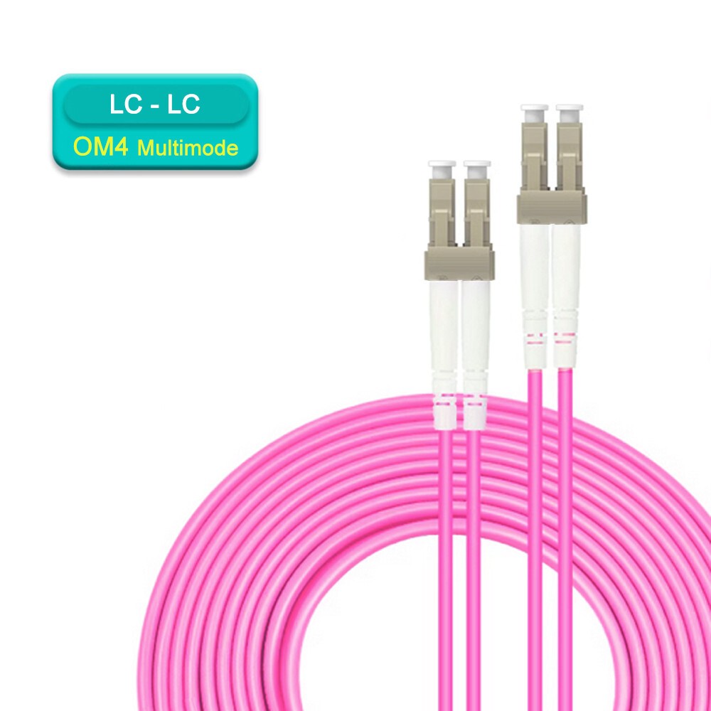 LC to LC 100GBps OM4 Multimode Duplex Fiber Optic Patch Cord Jumper Rose Red lot