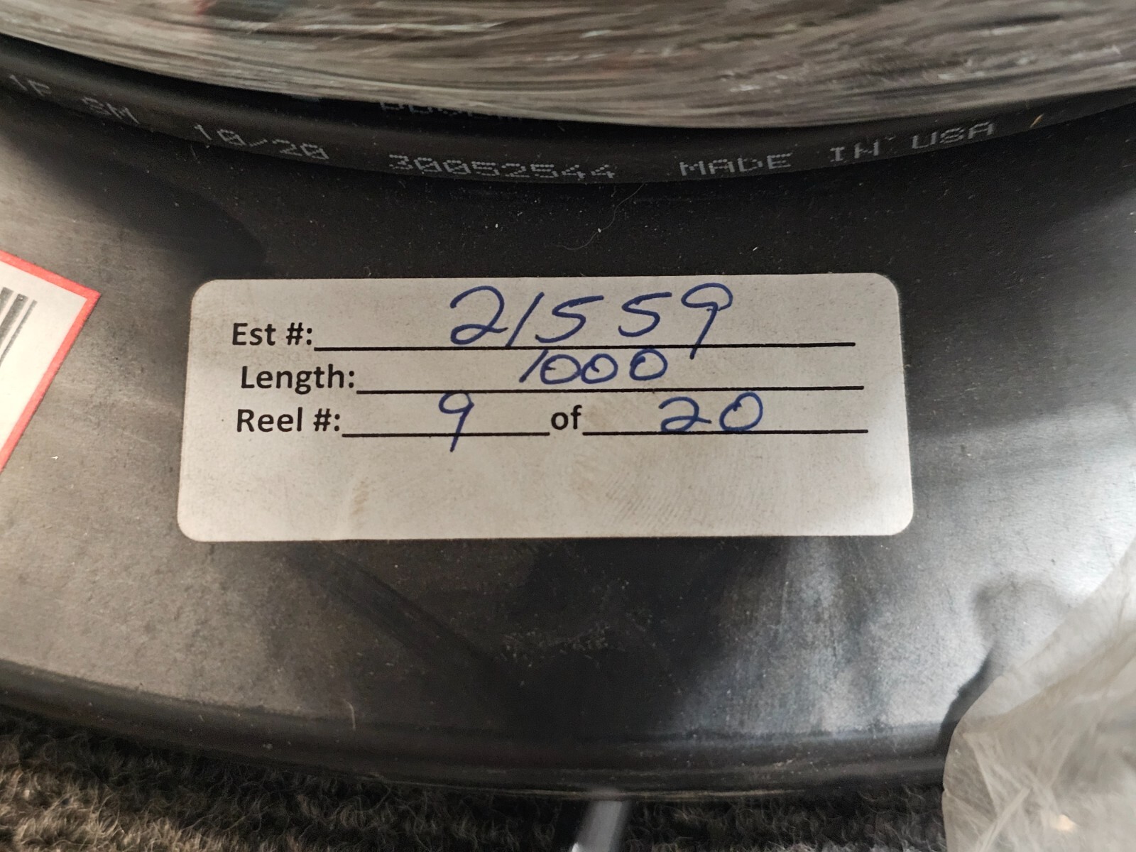 Prysmian 30052544 Optical Cable 1000ft 1F Single Mode 10/20 Black