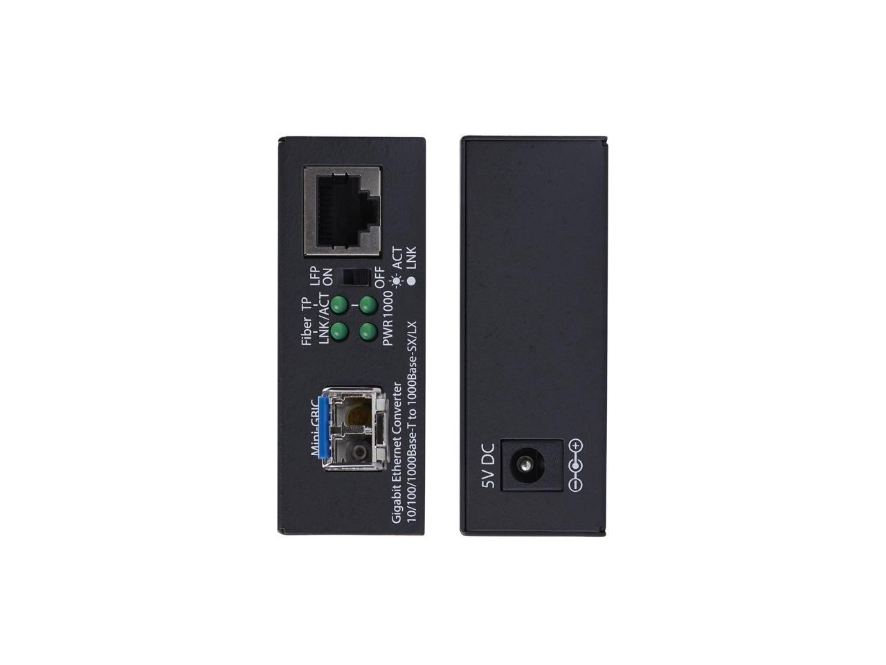 StarTech.com Gigabit Singlemode (SM) LC Fiber Media Converter, 10/100/1000 Mbps,