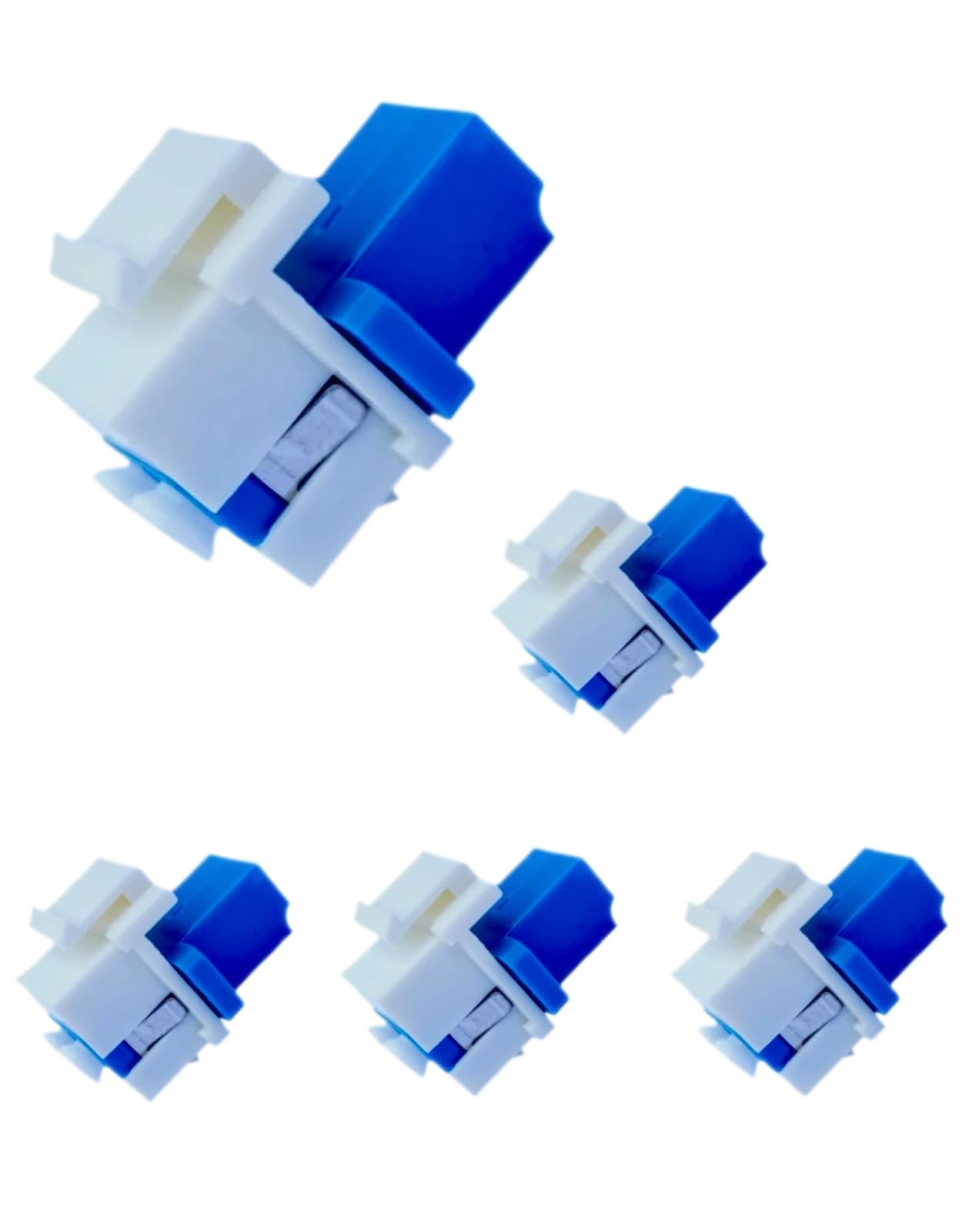 5 PCS Fiber Optic Keystone Jack LC Duplex Multimode Coupler MM XLR Adapter