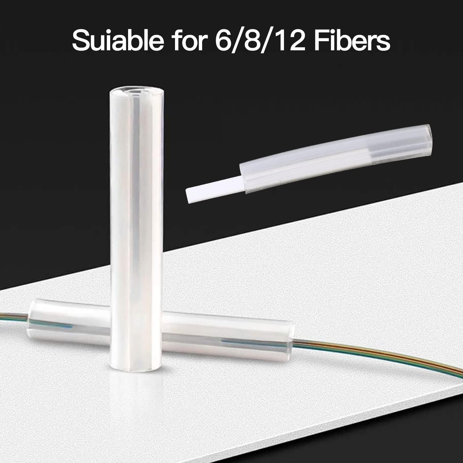 216Pcs Fiber Optic Fusion Sleeves 40mm – Clear