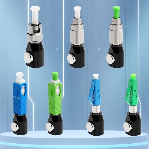 7pcs Bare Fiber Optic Adapter Connector FC SC ST LC Round OTDR Test convertor