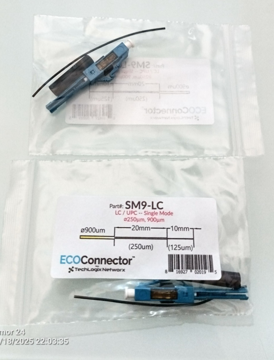 Techlogix Networx SM9-LC Single Mode 900um Click-On Connector Lot of 2
