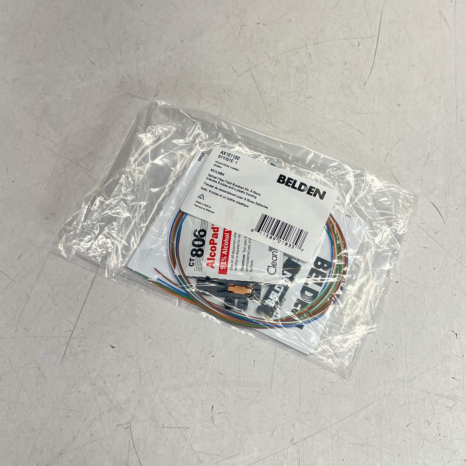 BELDEN Optical Fiber Field Breakout Kit Plastic Housing 6 Fiber 6 Tubes AX101100