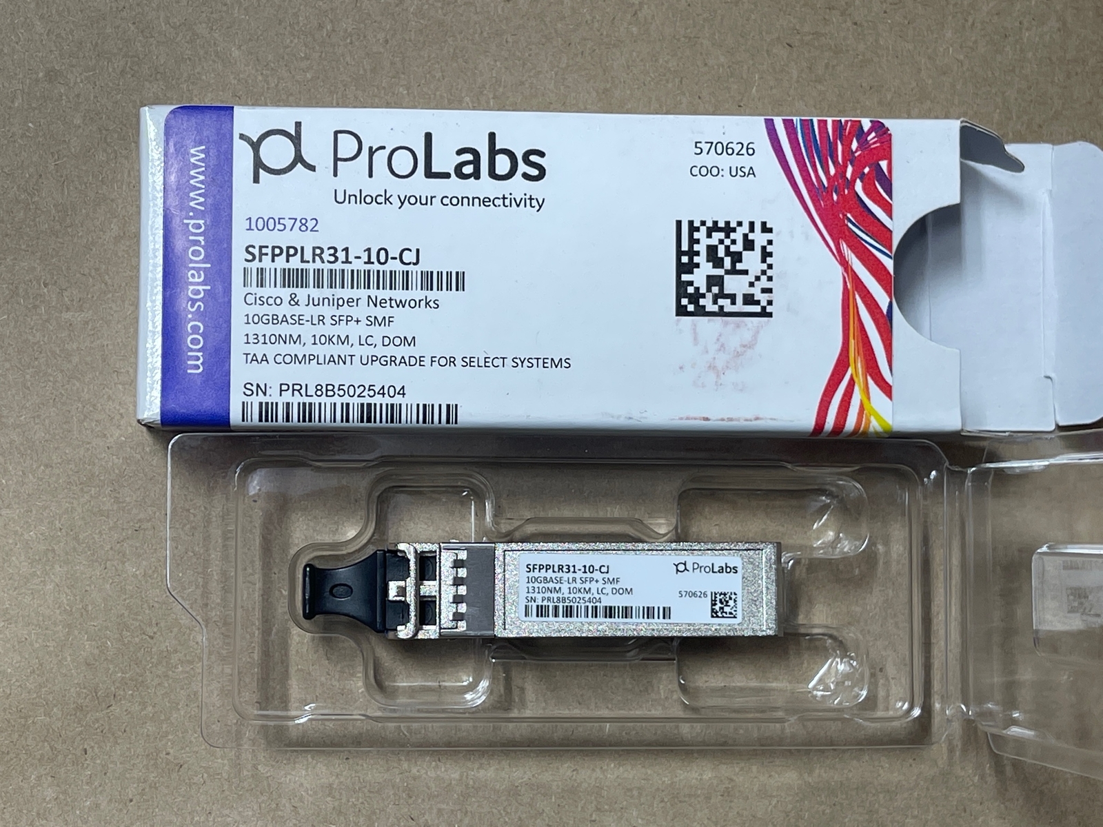 Prolabs 1005782 SFPPLR31-10-CJ Cisco & Juniper Networks 10GBase-LR SFP+ SMF 1310