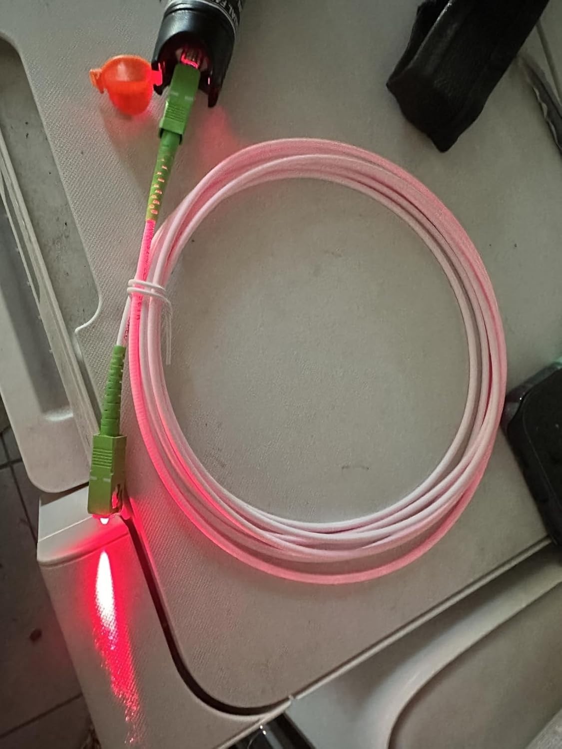 Durable 3FT SC/APC Male Fiber Optic Cable – LSZH White, Perfect for Home Use