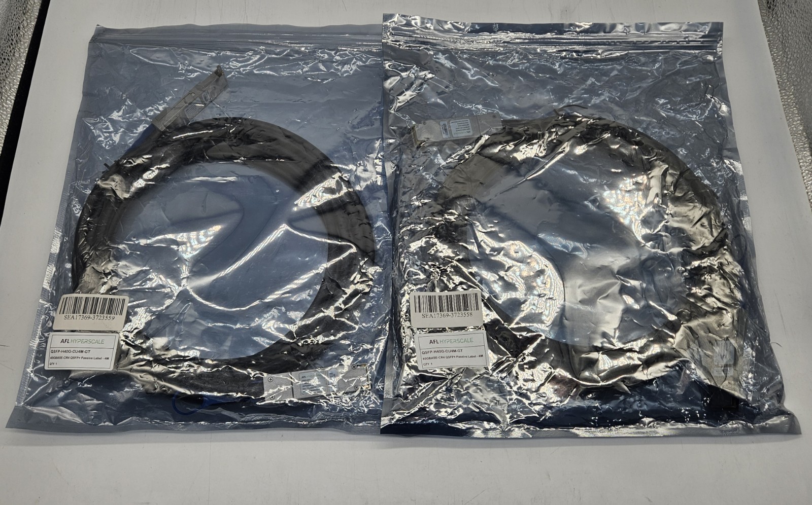 LOT OF 2 AFL HyperScale 4-Meter 40Gb CR4 QSFP+ Passive Cable