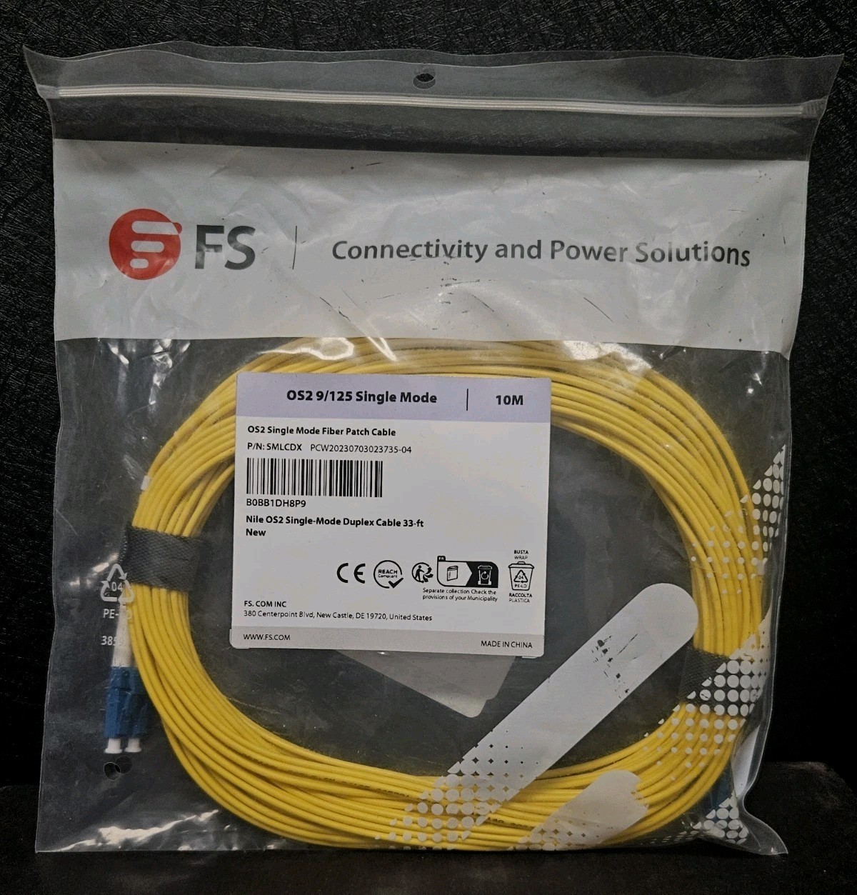 OS2 9/125 Single Mode Fiber Patch Cable – OS2 Single Mode Duplex Cable 10m 33ft