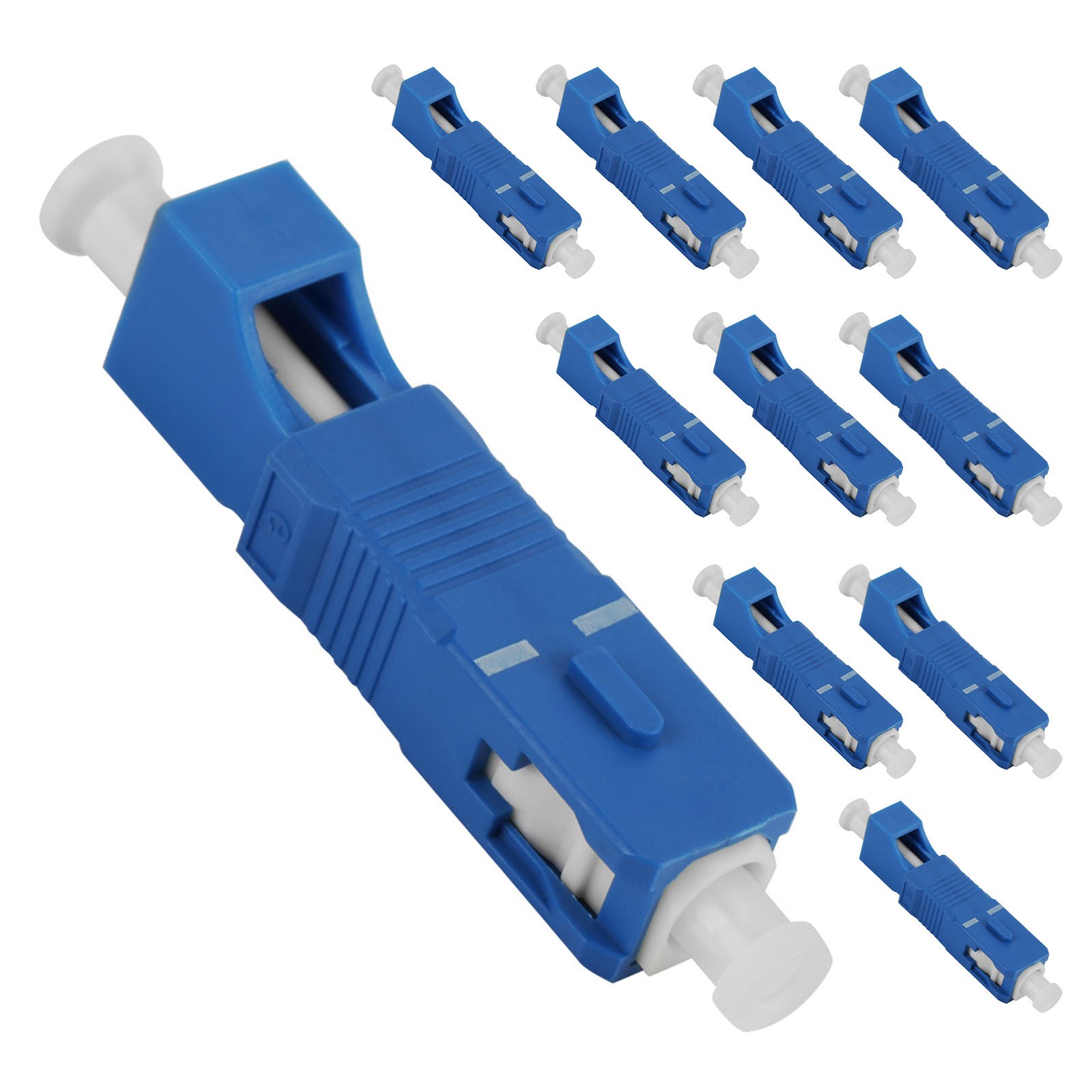 10-Pack SC To LC Fiber Optic Adapter Converter Single Mode (SC Male/LC Female)