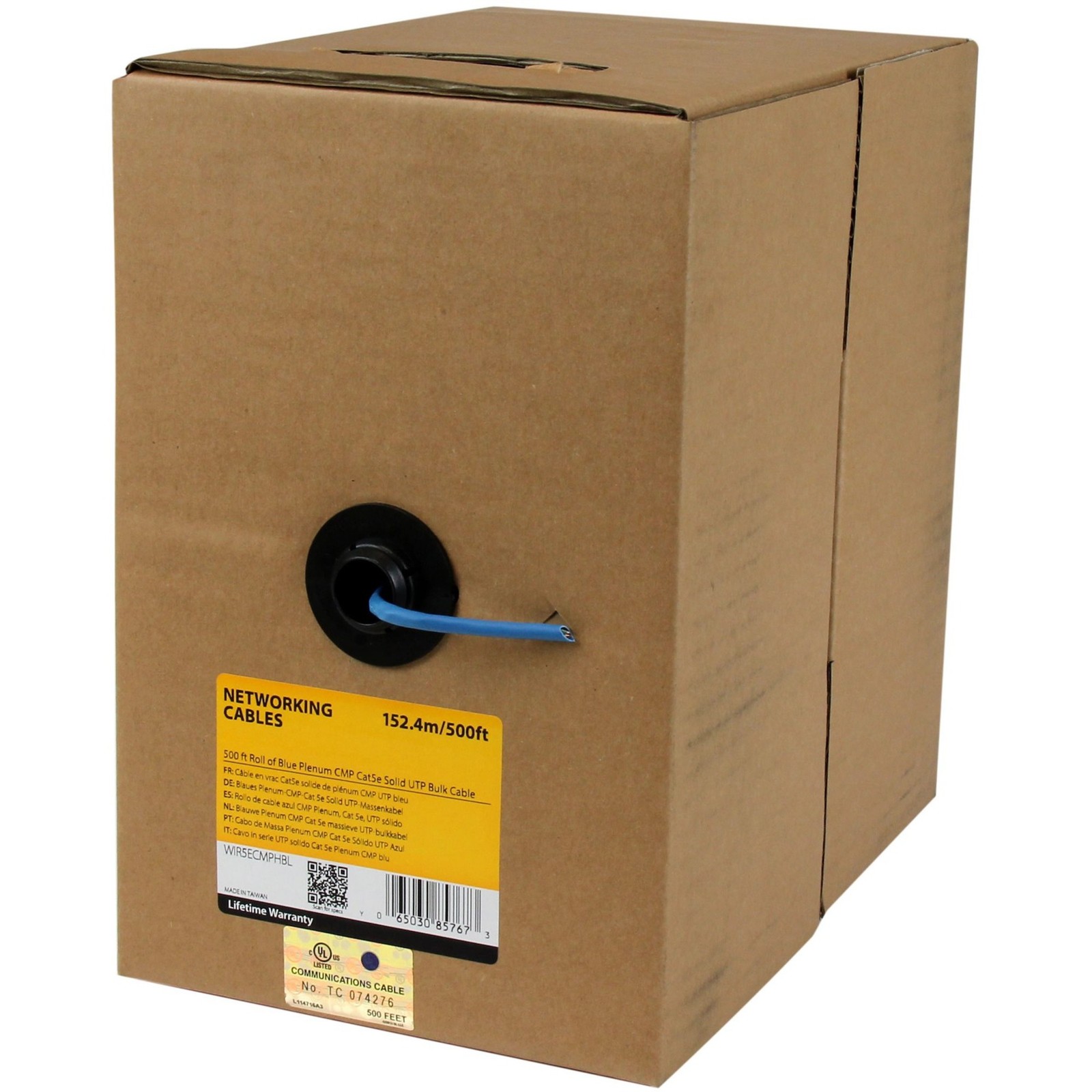 Startech WIR5ECMPHBL 500ft Blue Plenum CMP Cat5e Solid UTP Cable