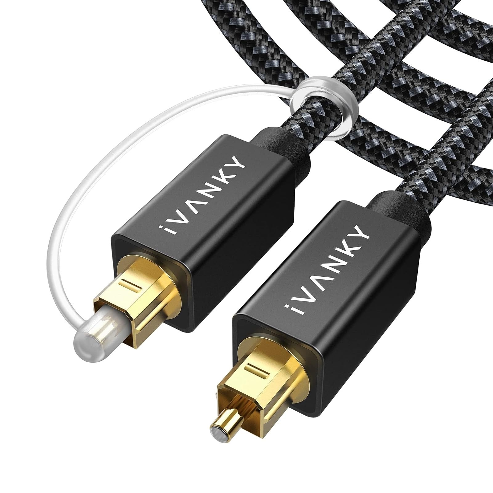 IVANKY Optical Audio Cable 6ft | Toslink Fiber Optic S/PDIF | Gold-Plated