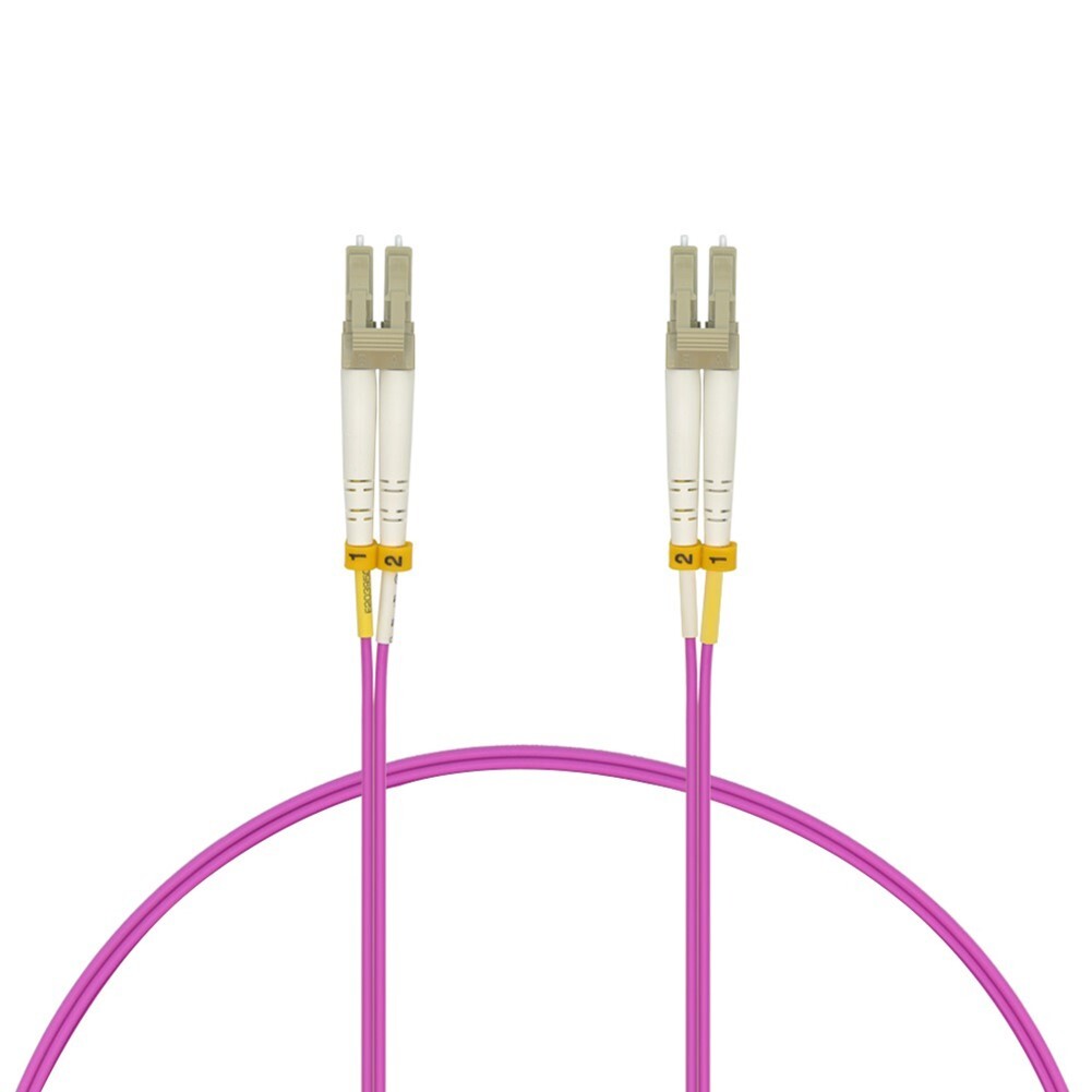 25M LC-LC OM4 40/100Gbps Duplex 50/125 Multimode Fiber Optic Cable Erika Violet