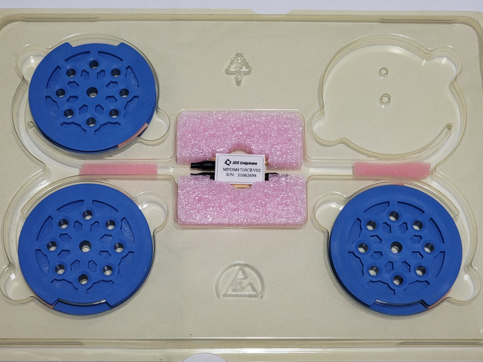 JDS Uniphase Model MPDM4710CRV02 Unit w/ Fijukura Panda PM Fiber In / SMF-28 Out