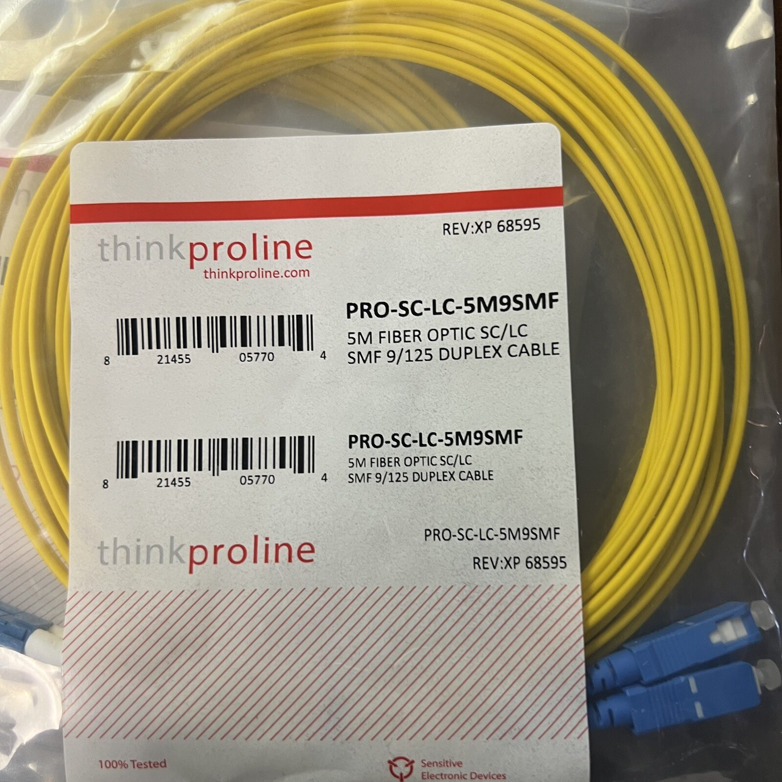 11 Lot- Proline 5m LC to SC Single Mode 9/125 Fiber Optic Patch Cable 16ft