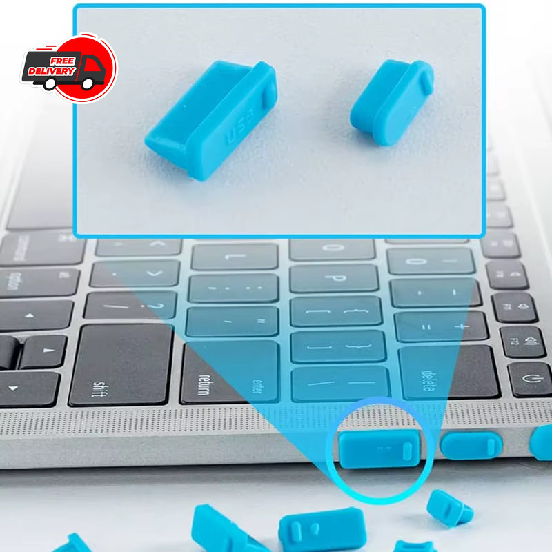 16pcs Universal Laptop Port Plug Silicone Dustproof USB Protector Cover Set