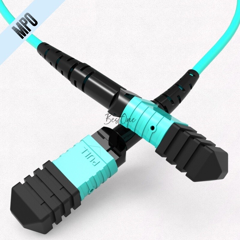50M MPO to MPO Female OM3 Type B 8 Core 12 Core Optical Fiber Patch Cord Jumper