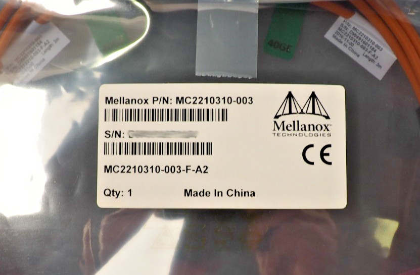 Mellanox MC2210310-003 3m 40GbE QSFP+ MC2210310-003-F-A2 Fiber Patch Cord