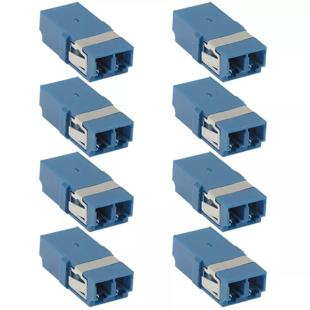 8 PCS LC to LC UPC Duplex Singlemode Fiber Optic Adapter Coupler Connector Blue